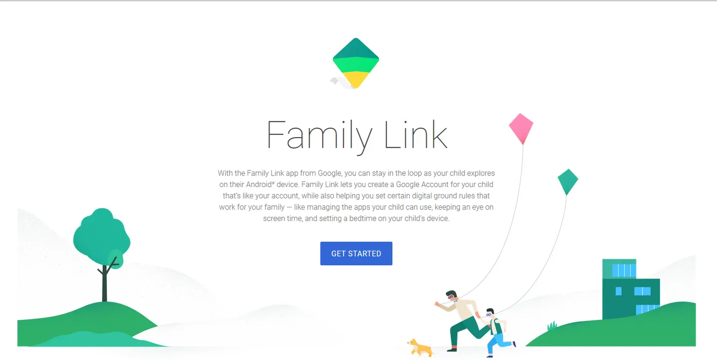 Rakenduse Family Link koduleht.