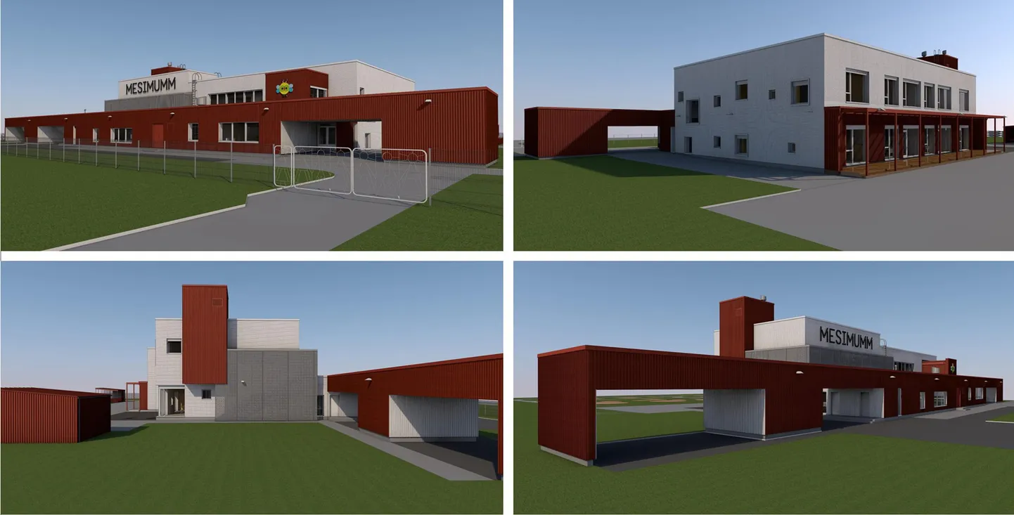Arhidektuuribüroo Ansambel AB poolt valmistatud 3D vaade Aravete uuele lasteaiale.