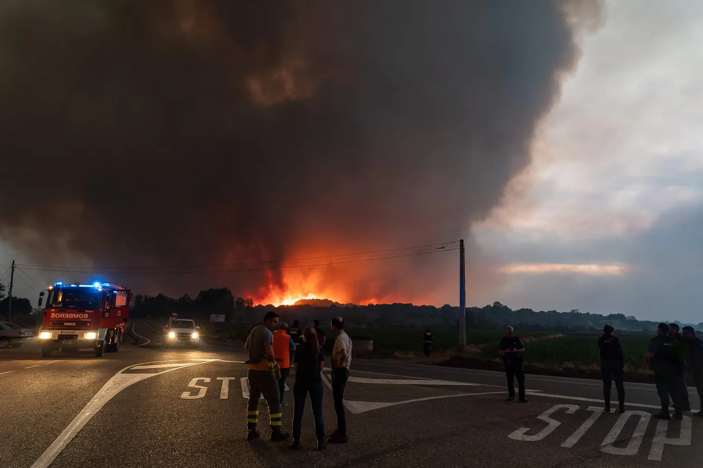 На севере Испании бушуют лесные пожары