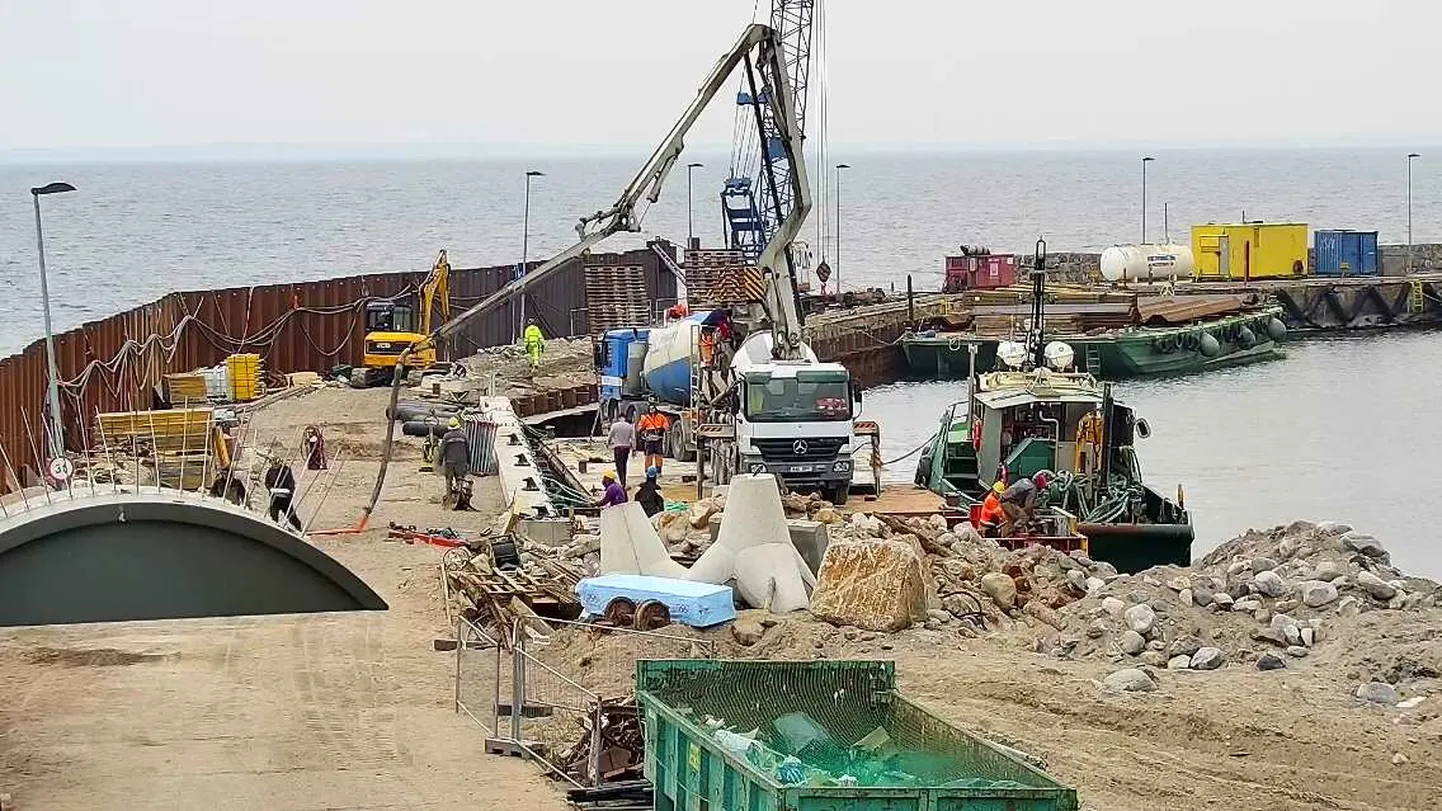 Vaade Naissaare sadama ehitusele 25. aprillil 2019