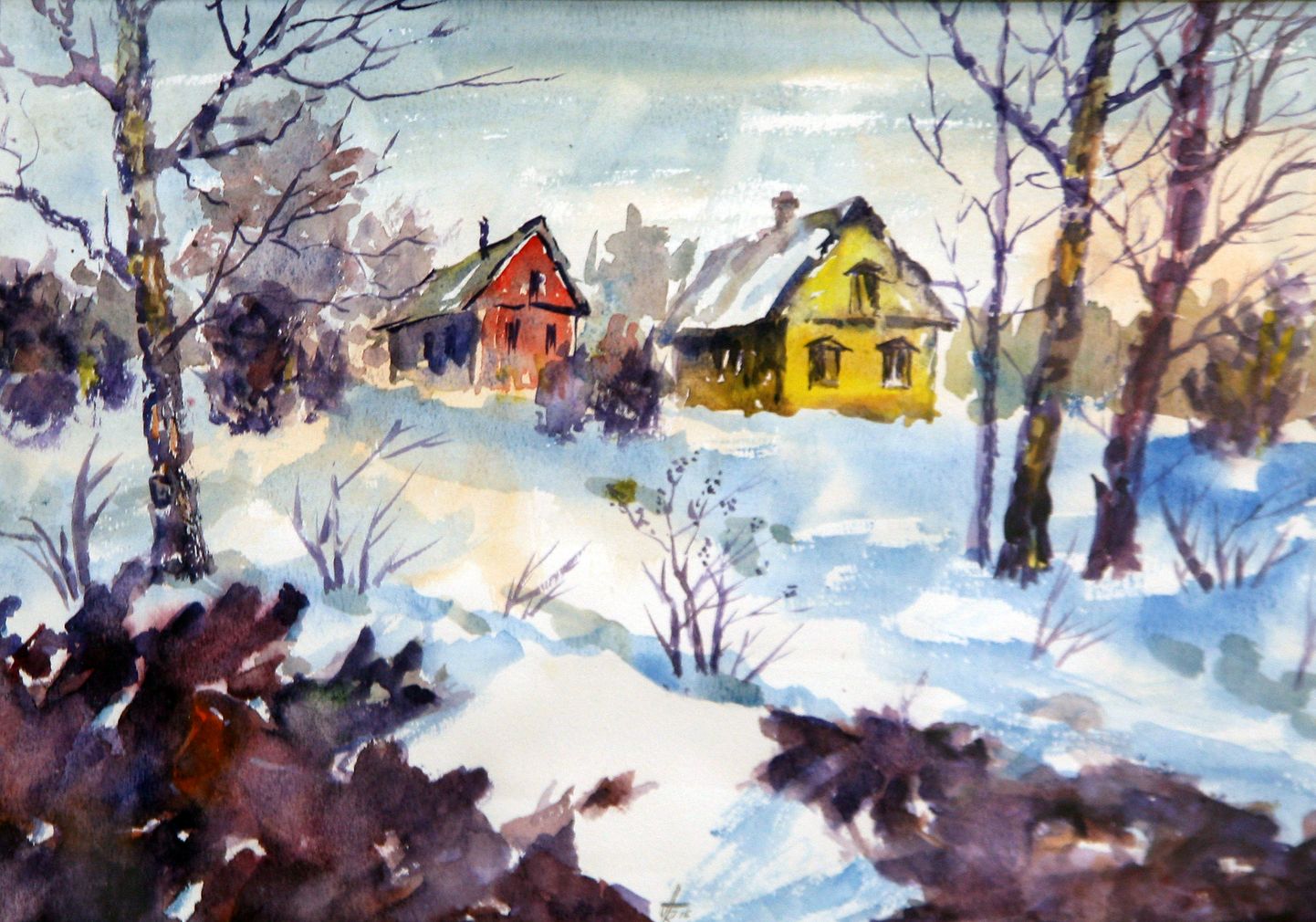 Albert Beljakov kujutab oma akvarellidel eri aastaaegu.