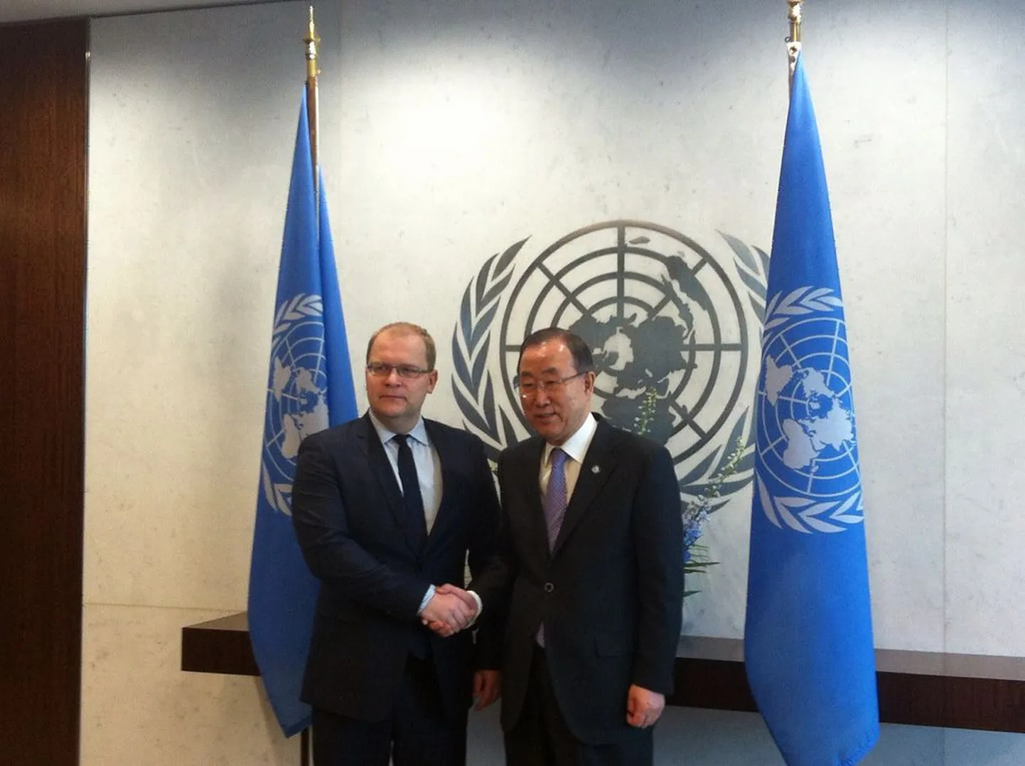 Välisminister Urmas Paet ja ÜRO peasekretär Ban Ki-moon