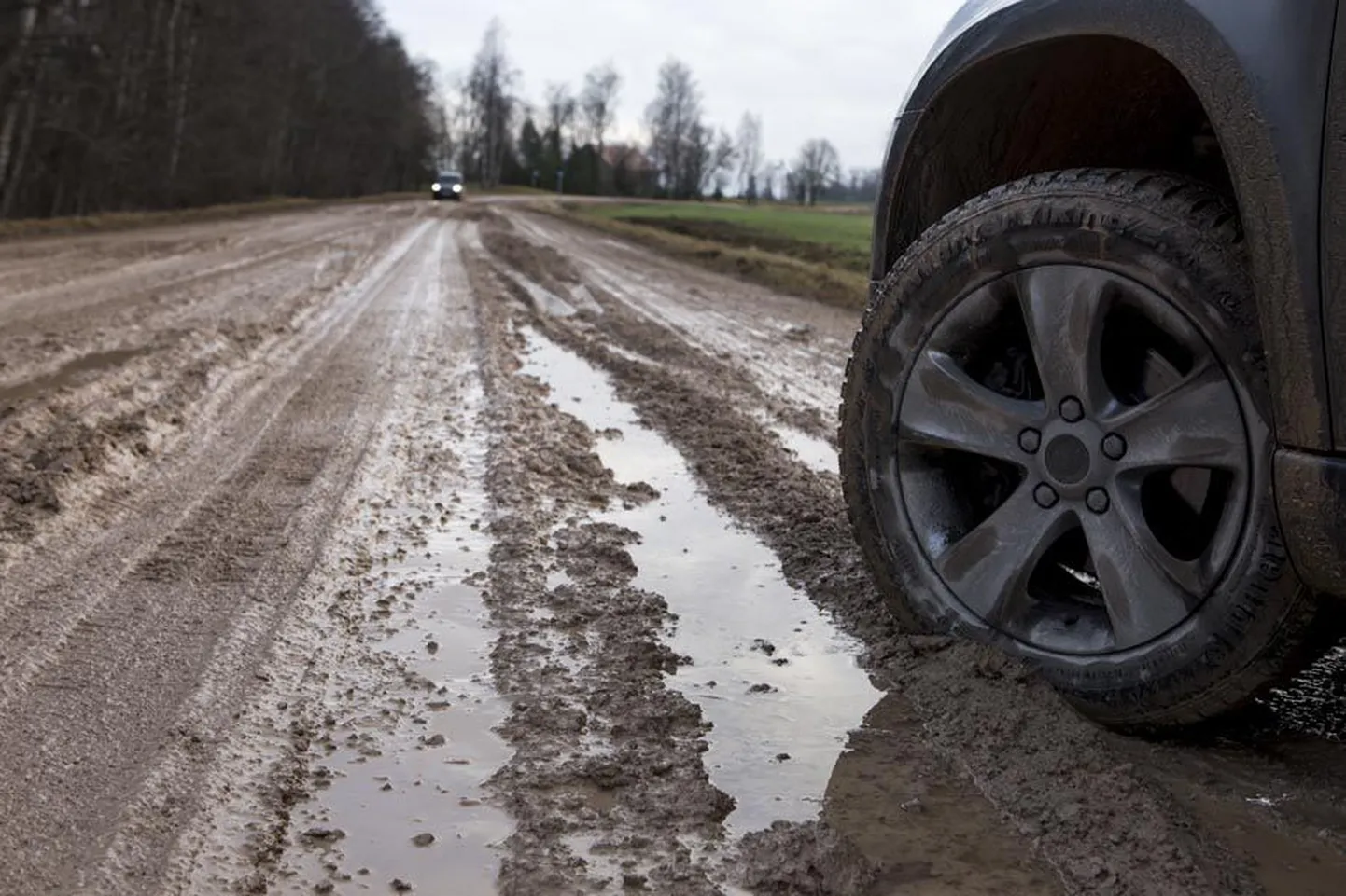 Umbes neljakilomeetrine lõik, mis kulgeb läbi Vissuvere küla, muutus turbaveokite rataste all päevaga mülkaks. Raskeveokitel on seal palju sõite ja seepärast on külaelanikud nii suvel kui talvel häält tõstnud, et riigiteega midagi ette võetaks.
