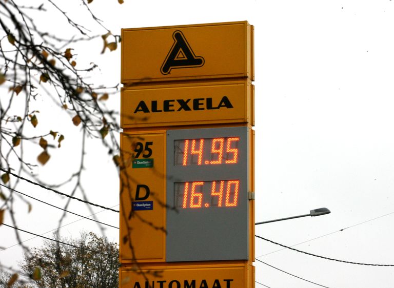Kütusehinnad 2008. aasta oktoobris Alexela tanklas.