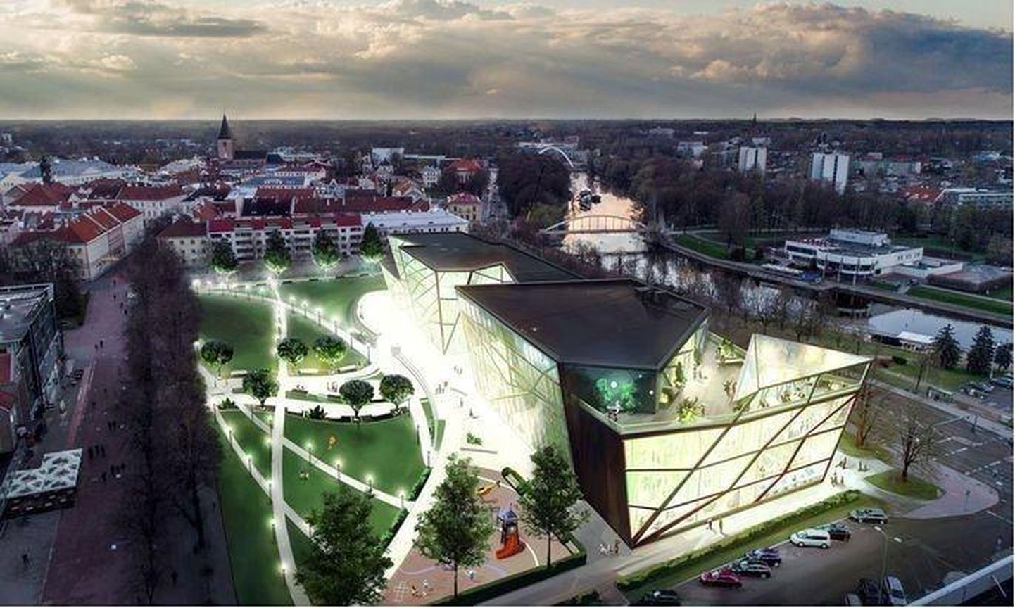 С помощью этой картинки находящиеся в Тарту у власти реформисты представили идею культурного центра в ходе предвыборной кампании 2017 года.