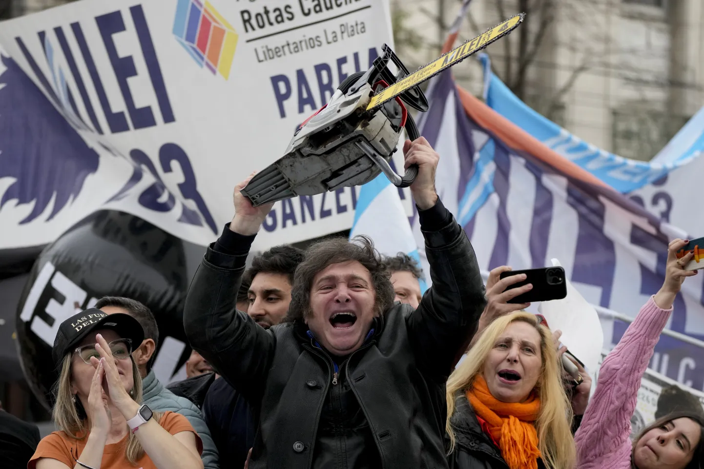 Argentina president Javier Milei presidendivalimiste eelsel kampaaniüritusel La Platas 12. septembril 2023. aastal.