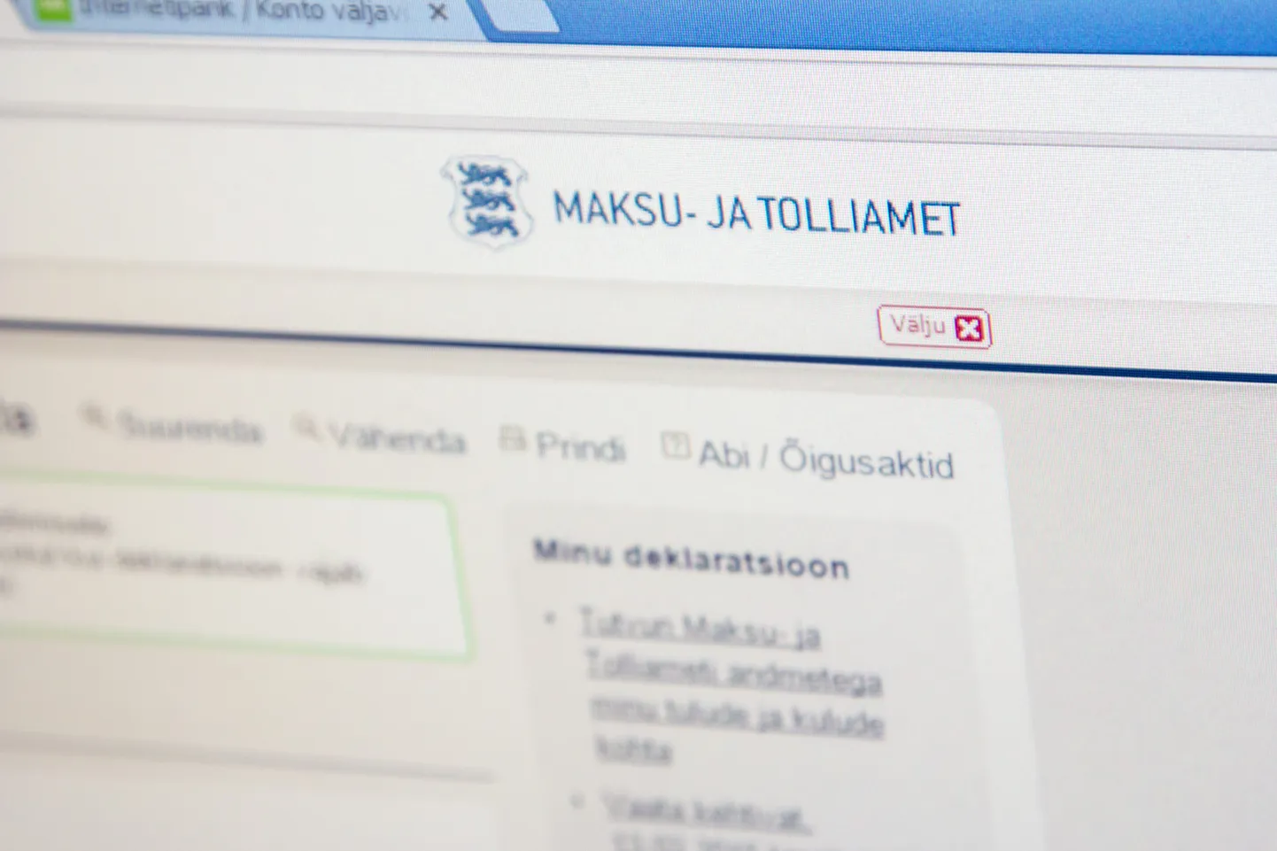 Maksu- ja tolliamet, tulude deklareerimine elektrooniliselt.