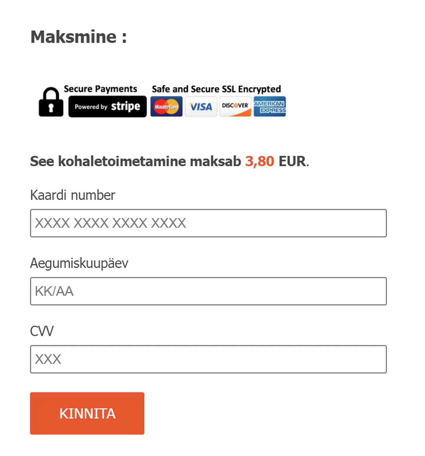 Petulehel nõutakse lisaks aadressandmetele pangakaardi andmeid.