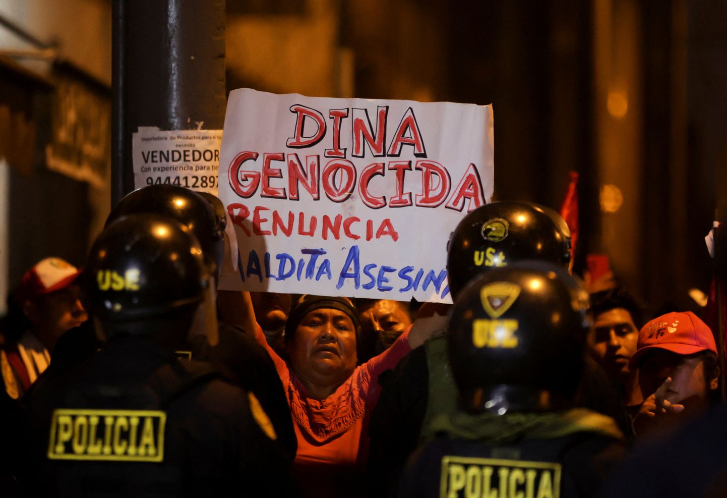 Presidendi ja valitsuse vastane meeleavaldus Peruu pealinnas Limas.