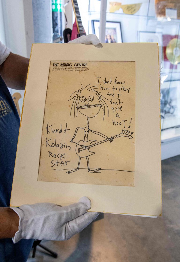 Kurt Cobaini karikatuur.