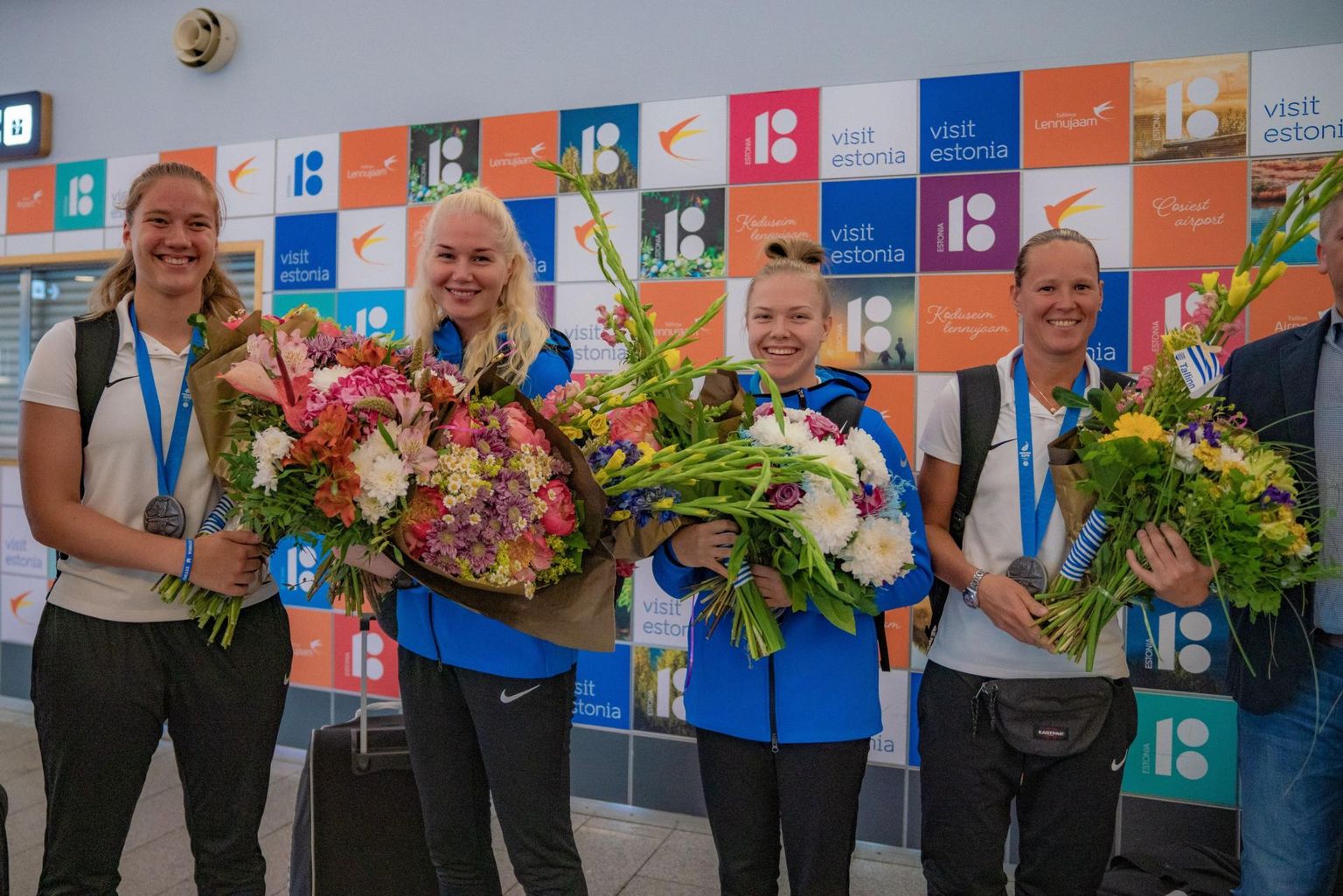 Eesti 3x3-korvpalli naiskond (vasakult Kadri-Ann Lass, Annika Köster, Janne Pulk, Merike Anderson) võitis mullu Euroopa mängudel hõbemedali.