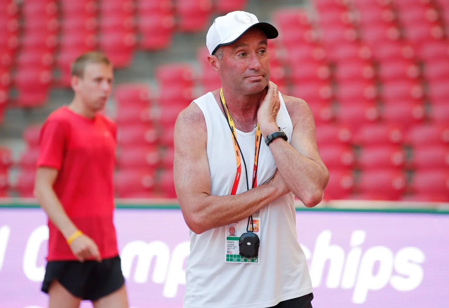 Alberto Salazar, tagaplaanil üks tema hoolealune Galen Rupp.