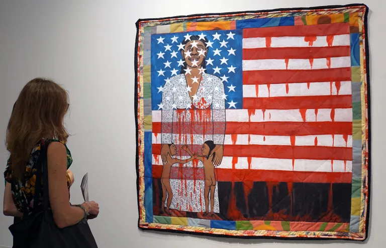 Faith Ringgoldi teos «The Flag is Bleeding #2» (1997)