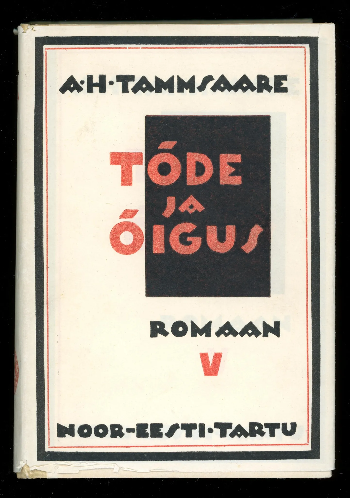 «Tõde ja õigus» V osa kaanepilt. 1933. aasta esmatrükk.