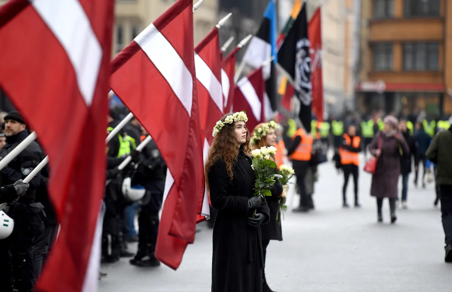 Leģionāru atceres gājiens un ziedu nolikšana pie Brīvības pieminekļa