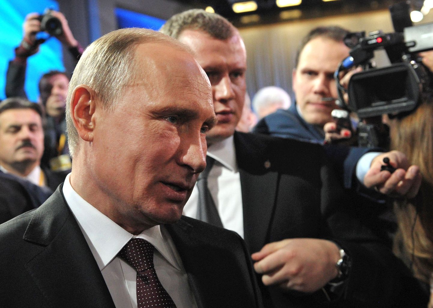 Vladimir Putin pärast pressikonverentsi.