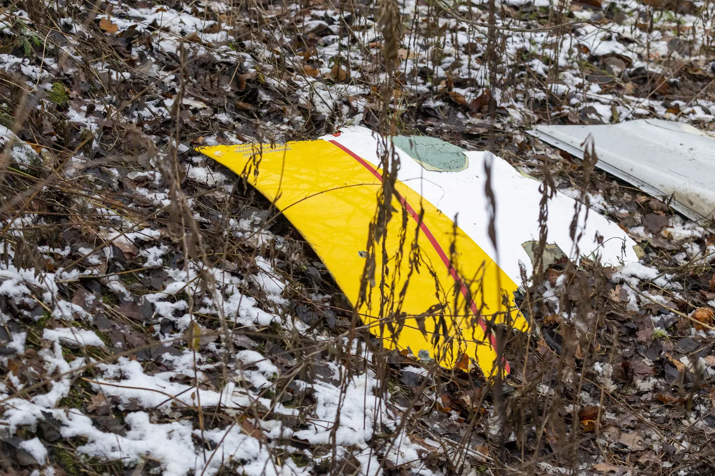Обломки самолета DHL, разбившегося под Вильнюсом