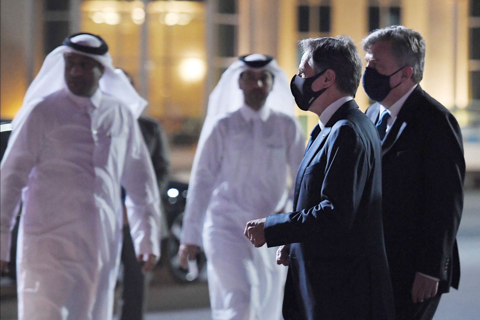 USA välisminister Antony Blinken saabumine Dohasse.