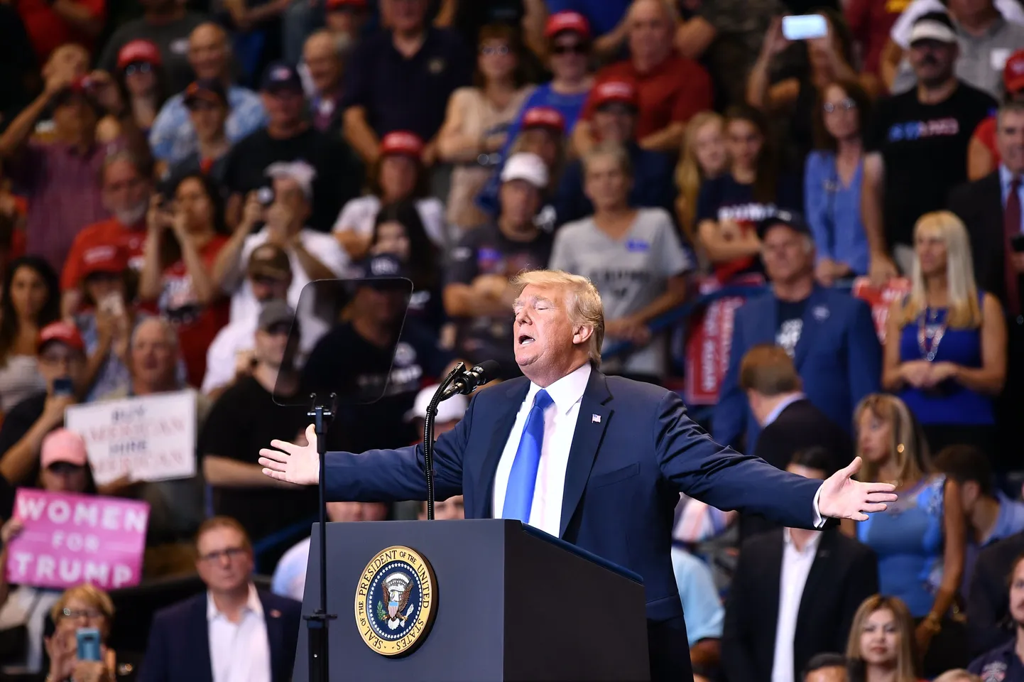 USA president Donald Trump kampaaniaüritusel Wilkes-Barre linnas.