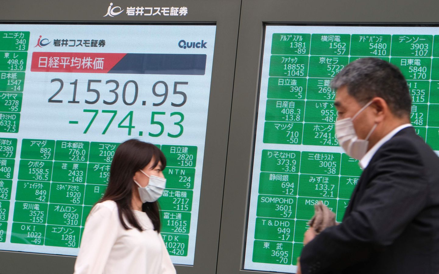 Tokyo börsi tabloo: nädal algas turgudel langusega.