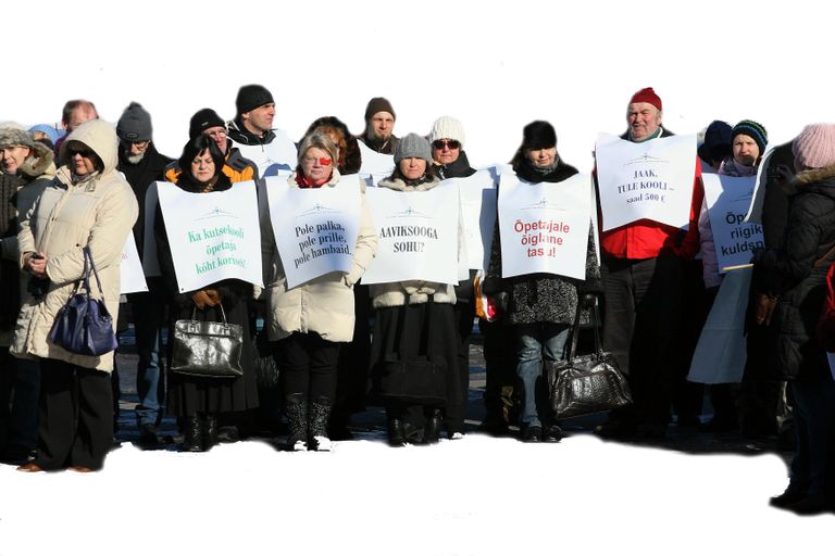 Õpetajate meeleavaldus kolm aastat tagasi.
Foto: Elmo Riig / Sakala / Scanpix / Photoshop