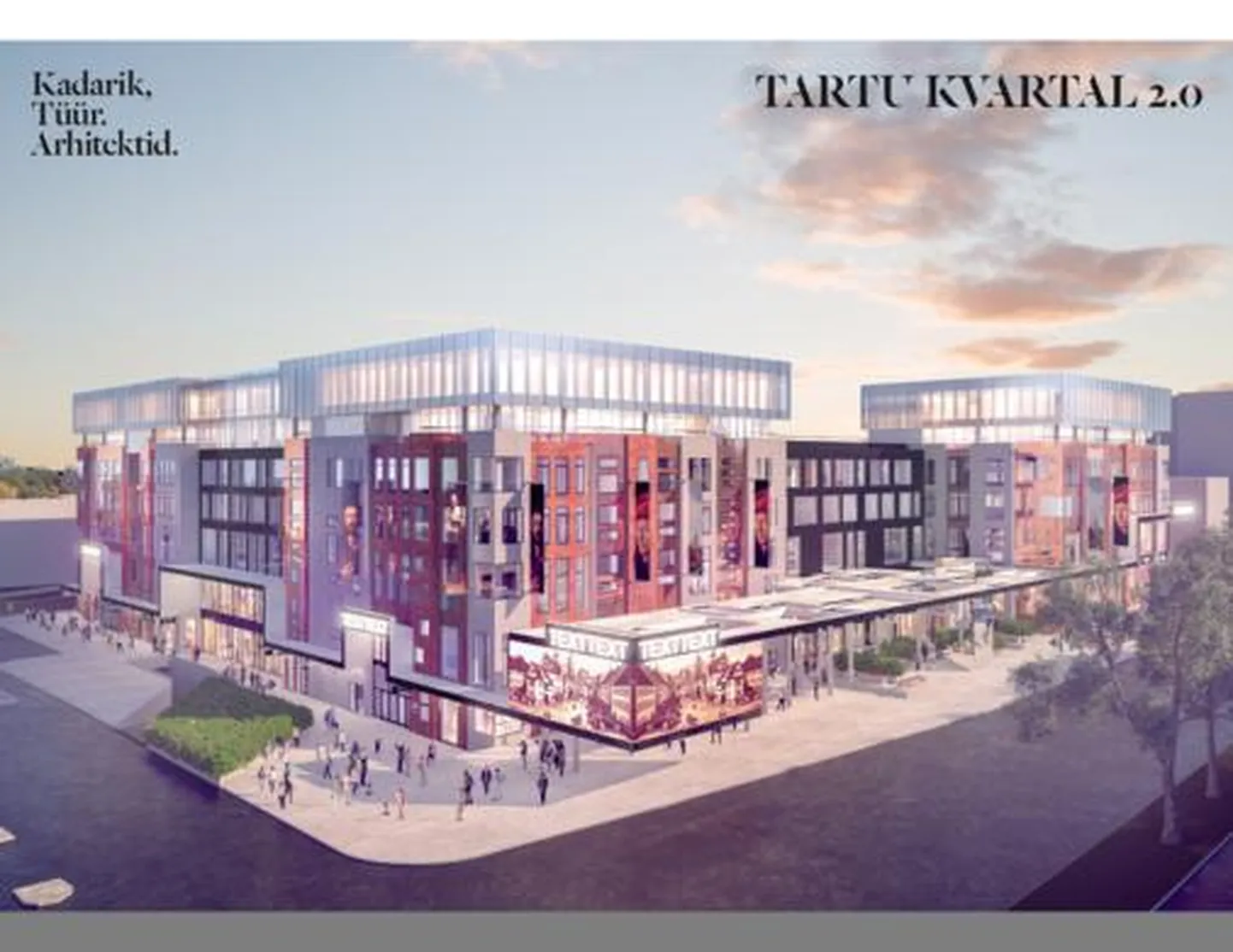 Kvartali keskusele kavandatakse kaht lisakorrust. Eskiislahenduse järgi ehitamisel oleks keskusel seitse maapealset korrust.