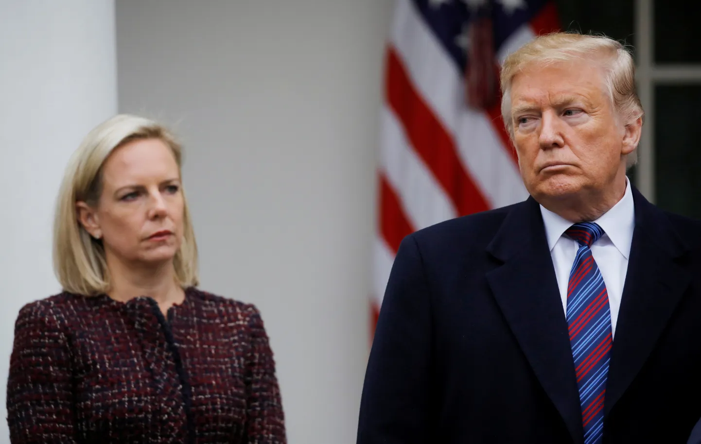 USA sisejulgeolekuminister Kirstjen Nielsen ja president Donald Trump.