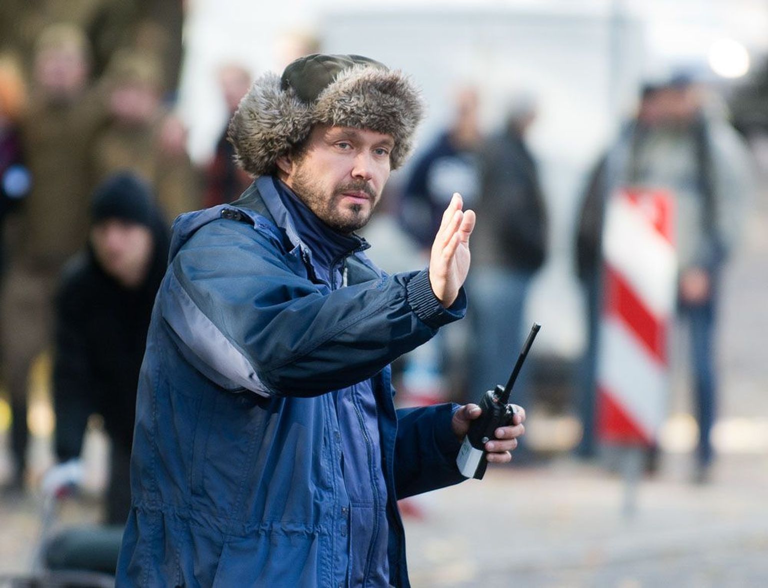 Mart Taniel, sedapuhku  Elmo Nüganeni sõjafilmi «1944» võtetel.