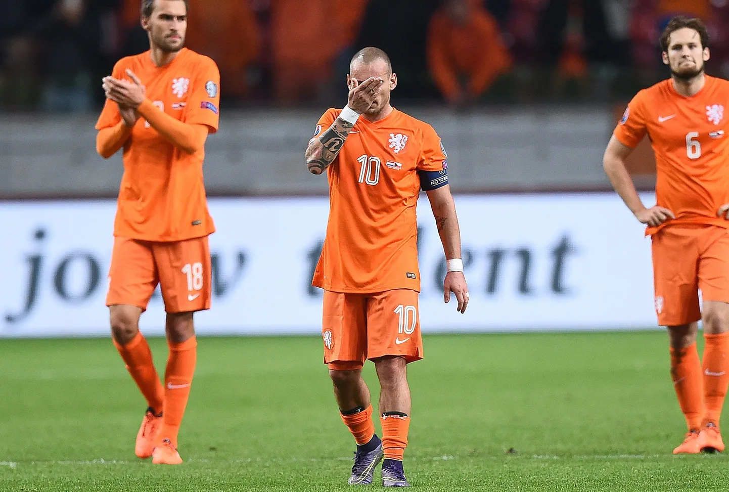 Pettunud Hollandi koondislased.