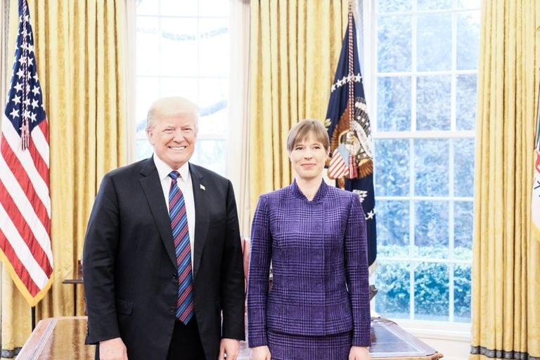 Presidendid Donald Trump ja Kersti Kaljulaid Valges Majas.