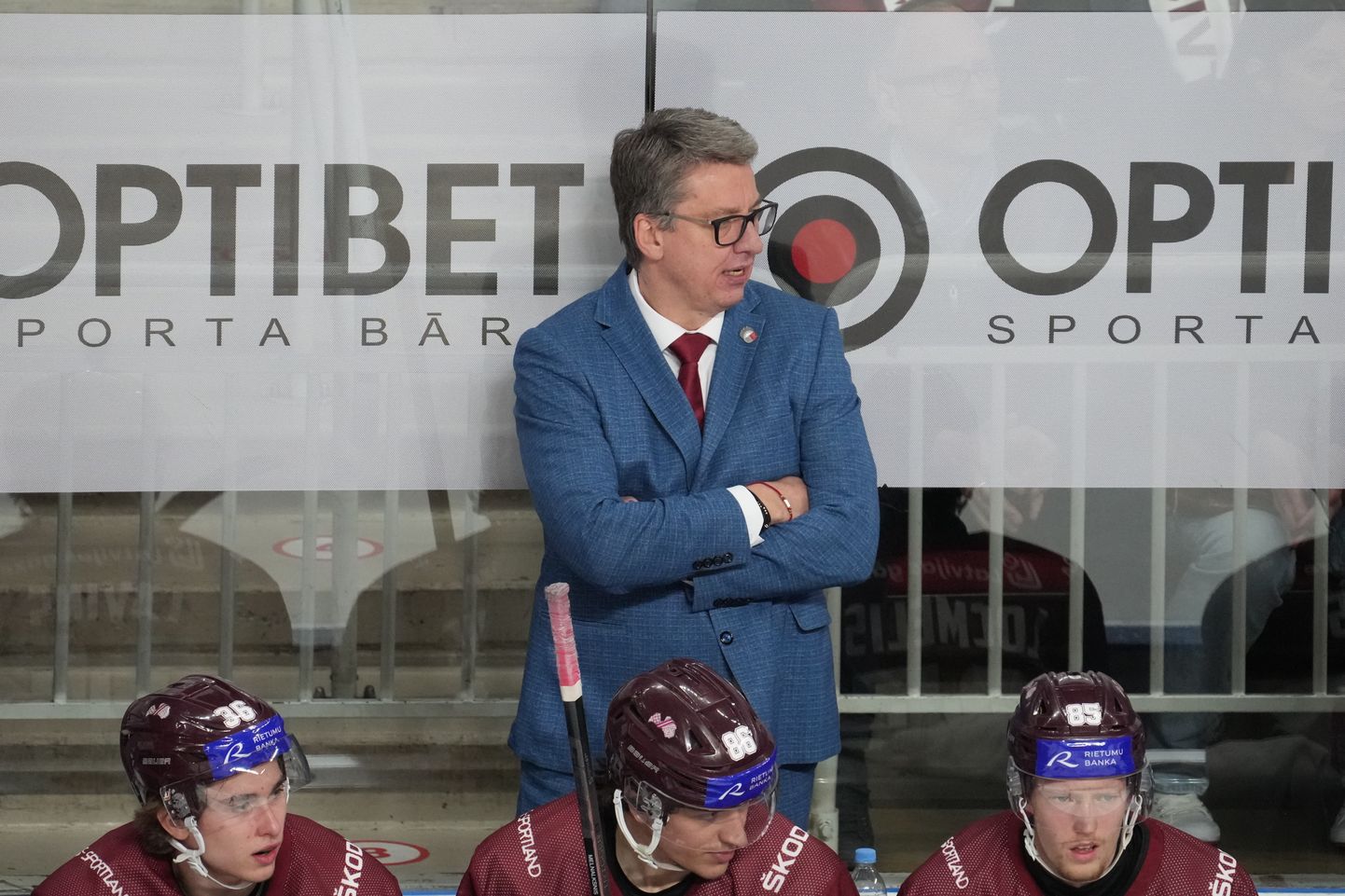 Latvijas hokeja izlases galvenais treneris Harijs Vītoliņš
