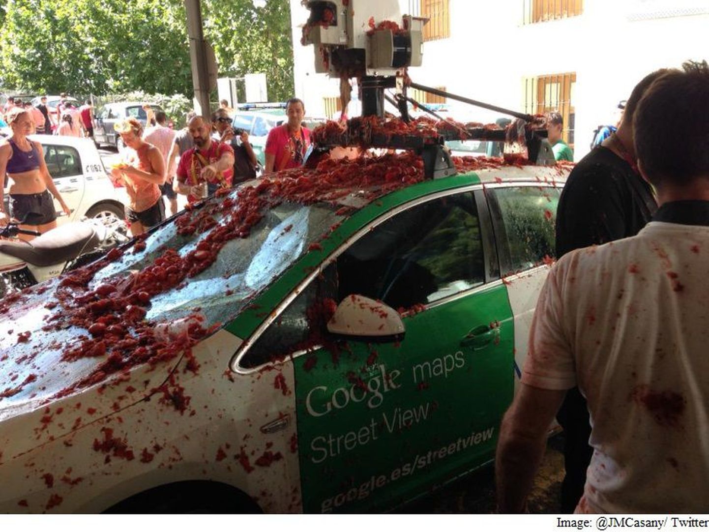Google Street View auto Tomatina festivalil