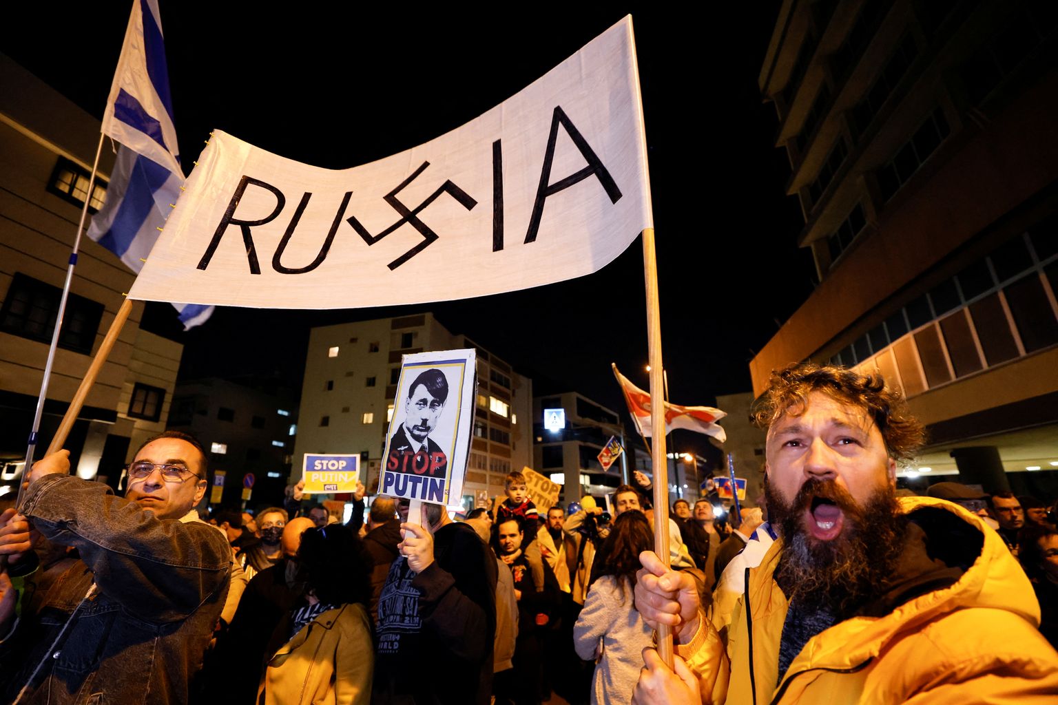 Iisraeli rahvas protestib Venemaa saatkonna ees sõja vastu