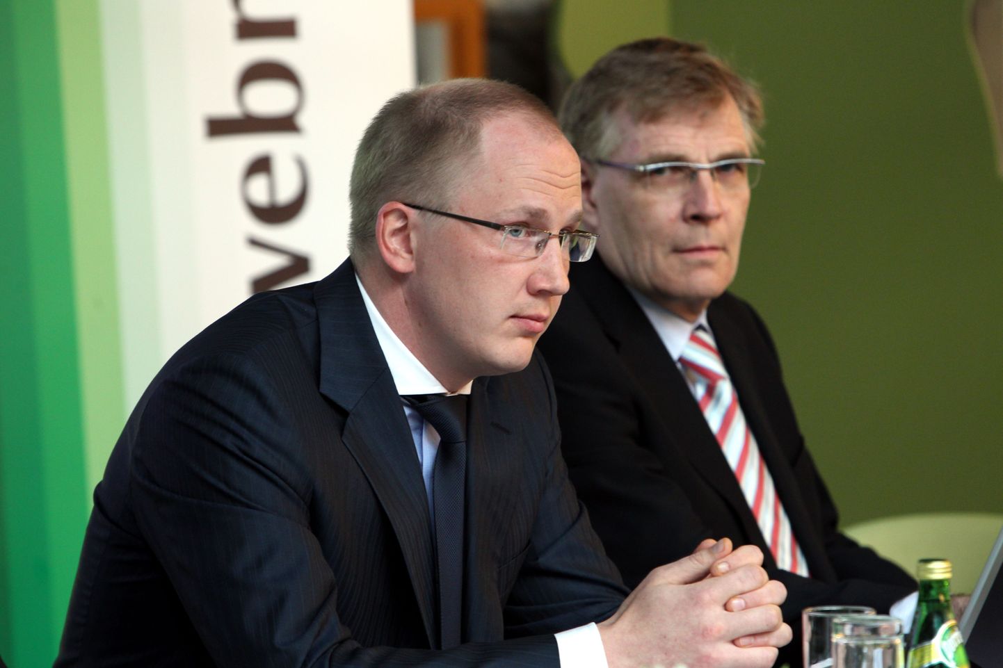 Priit Alamäe (vasakul) ja Jorma Kallio tänasel pressikonverentsil.