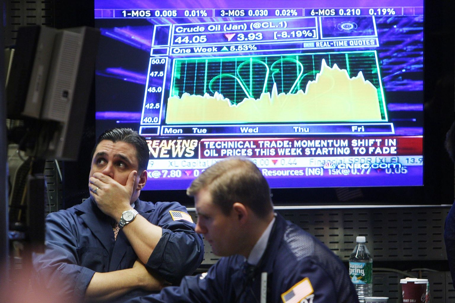 Naftabarreli hinna liikumist näitav tabloo New Yorgi börsil.