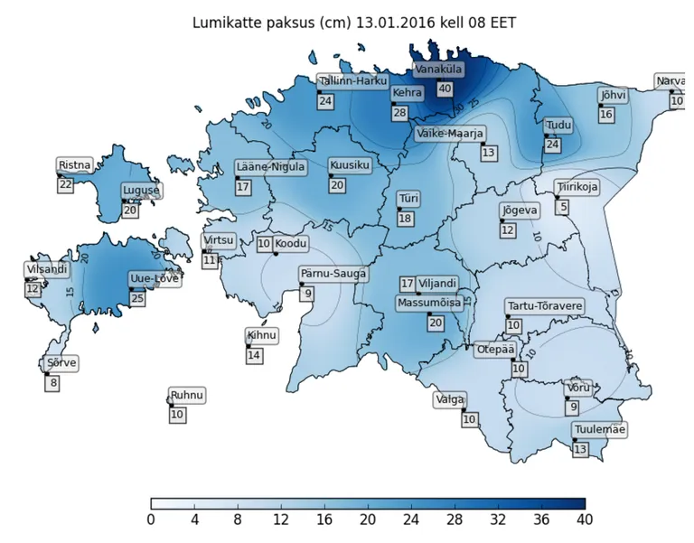 Lumekaart. Allikas: Ilmateenistus
