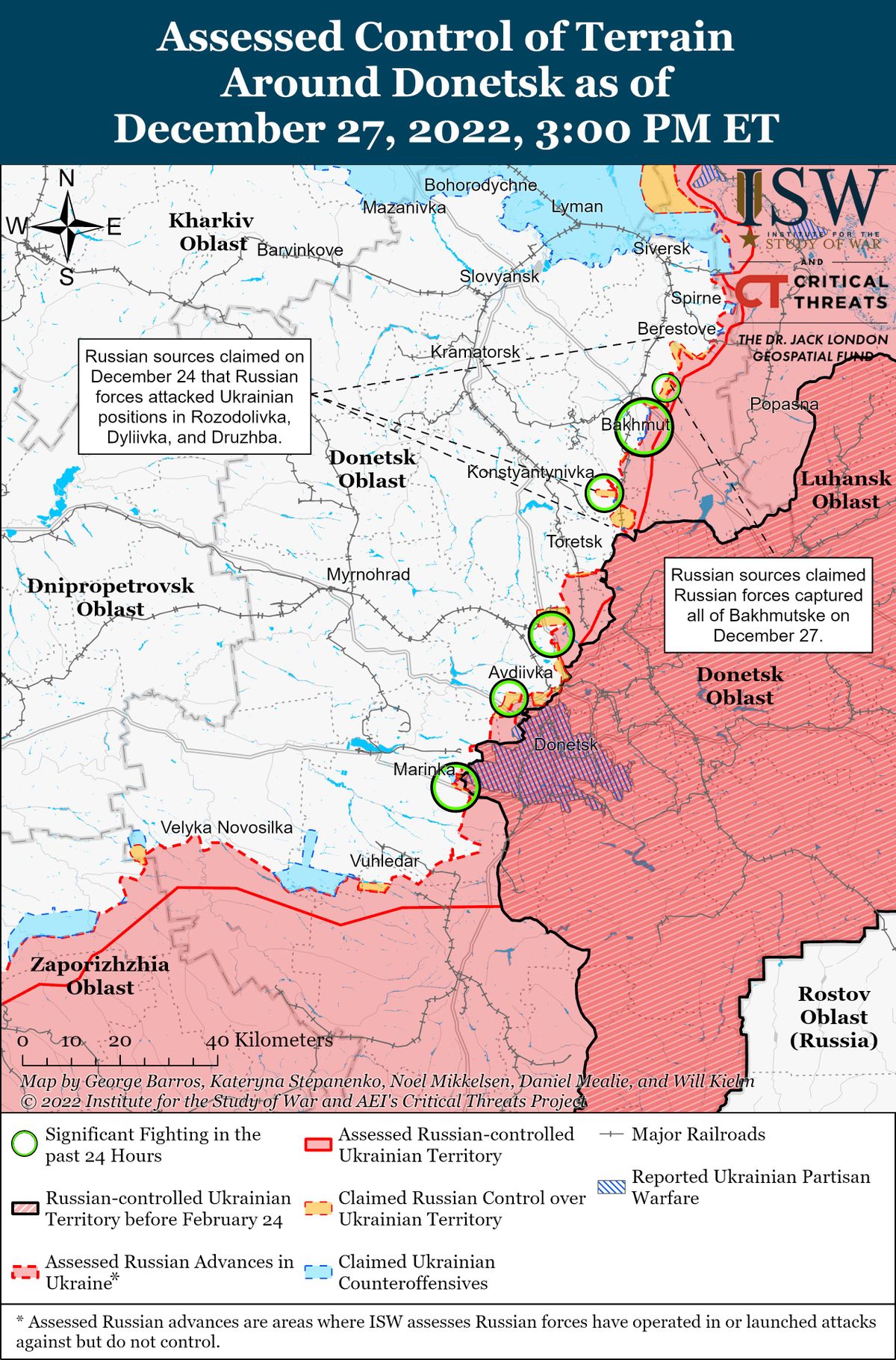 Situācija pie Donbasa (27.decembrī).