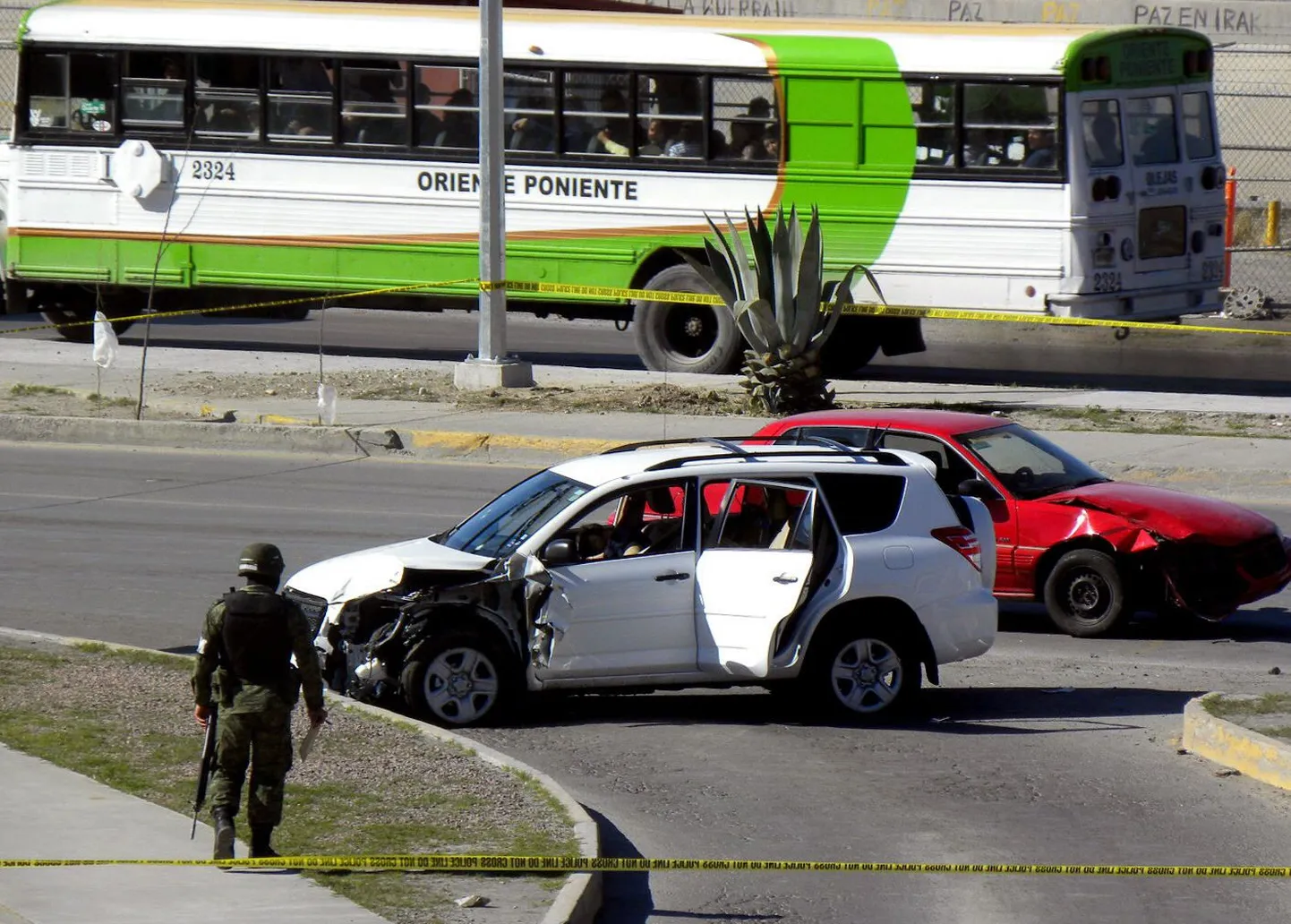 Место одного из нападений в Сьюдад-Хуарес.