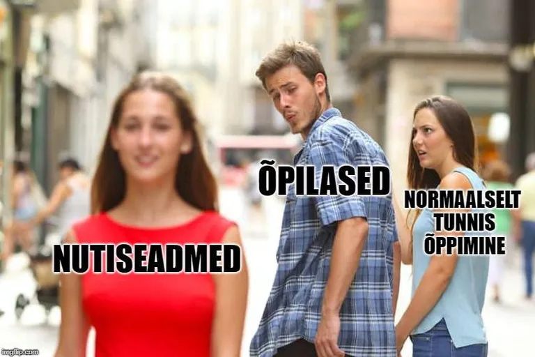 Meemikonkursile "Rõõmud ja mured digimaailmas" esitatud töö.