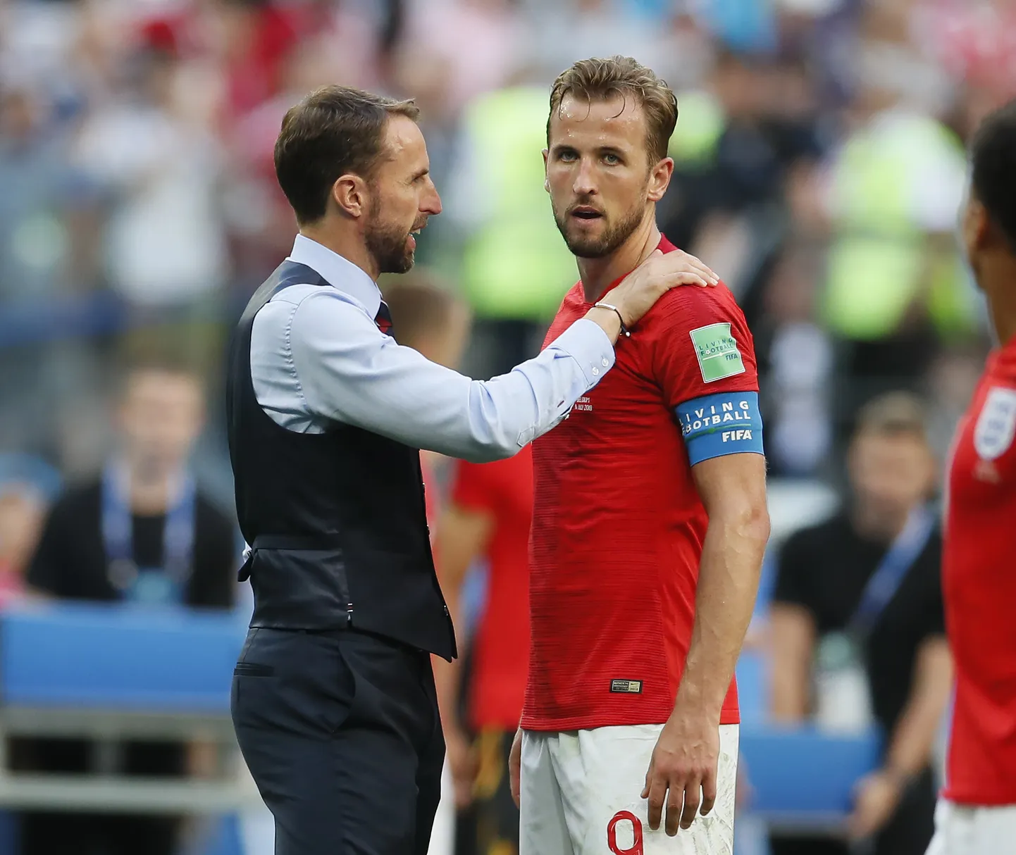 Inglismaa jalgpallikoondise peatreener Gareth Southgate ja kapten Harry Kane.