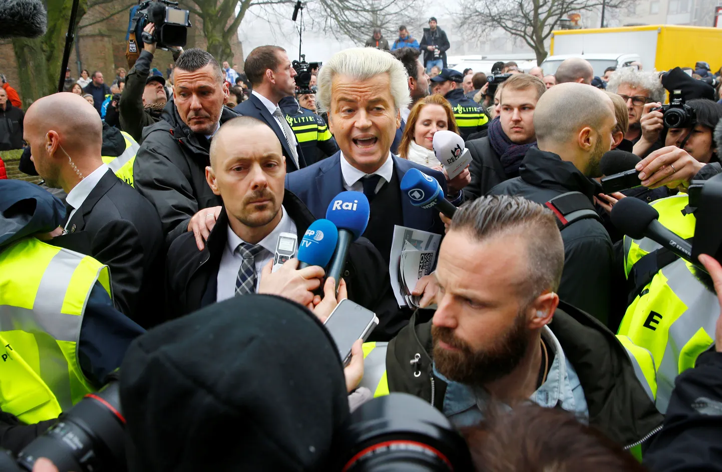 Vabaduspartei liider Geert Wilders 18. veebruaril Spijkenisses kampaaniaüritusel.
