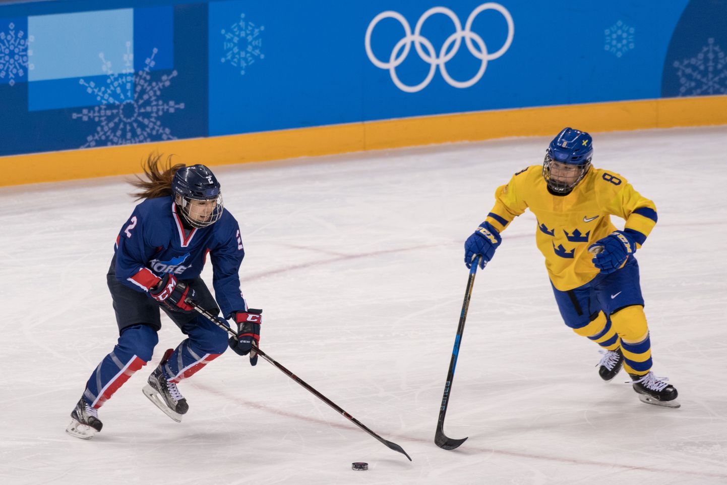 Rootsi - Korea naiste jäähokimäng.