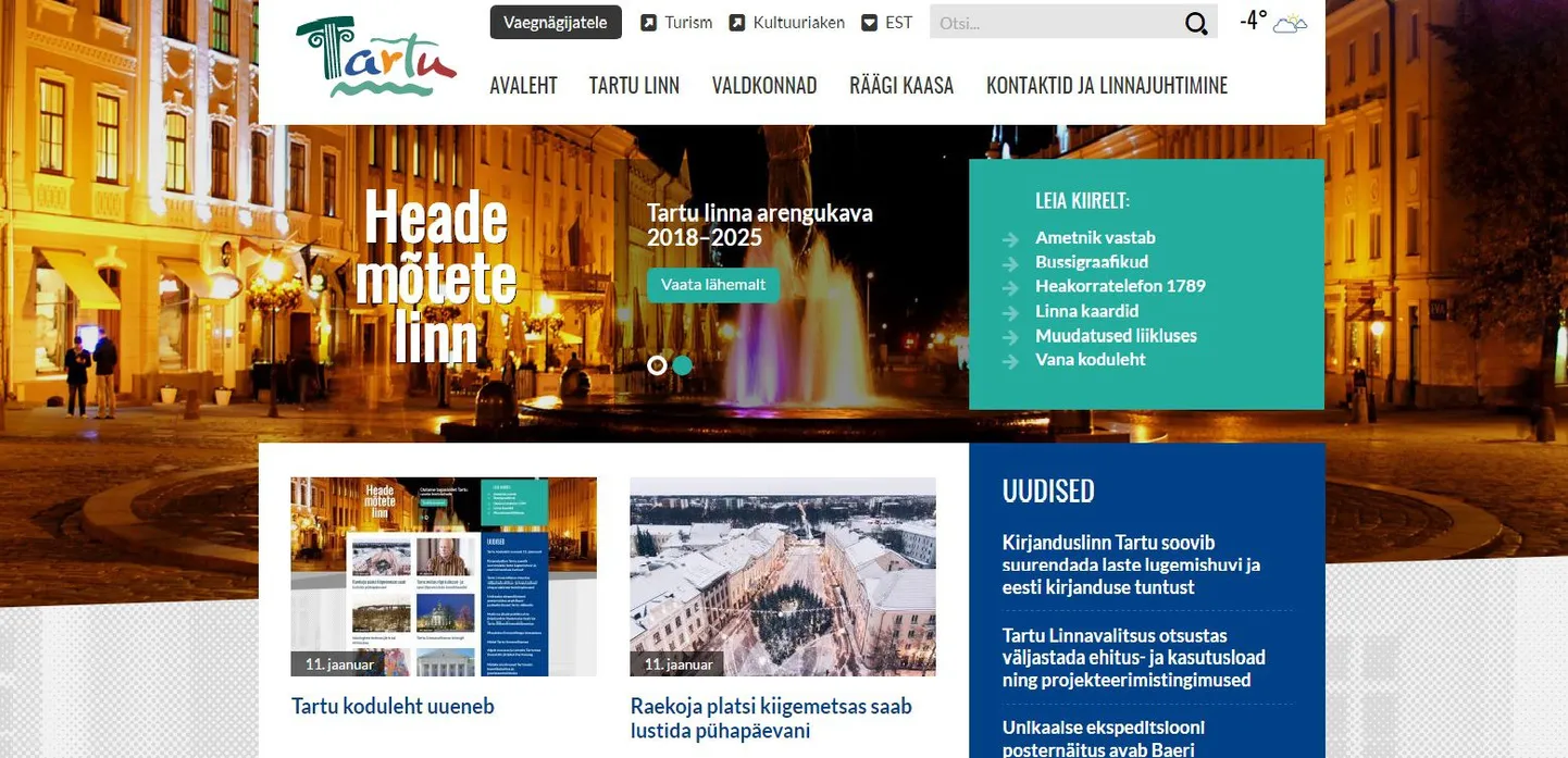 Tartu uus veebileht.