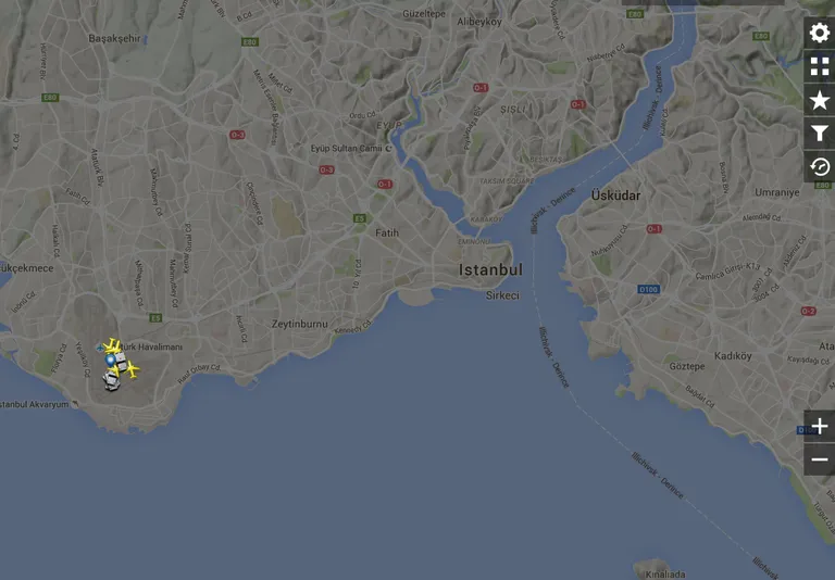 Ekraanitõmmis veebilehelt Flightradar24.com