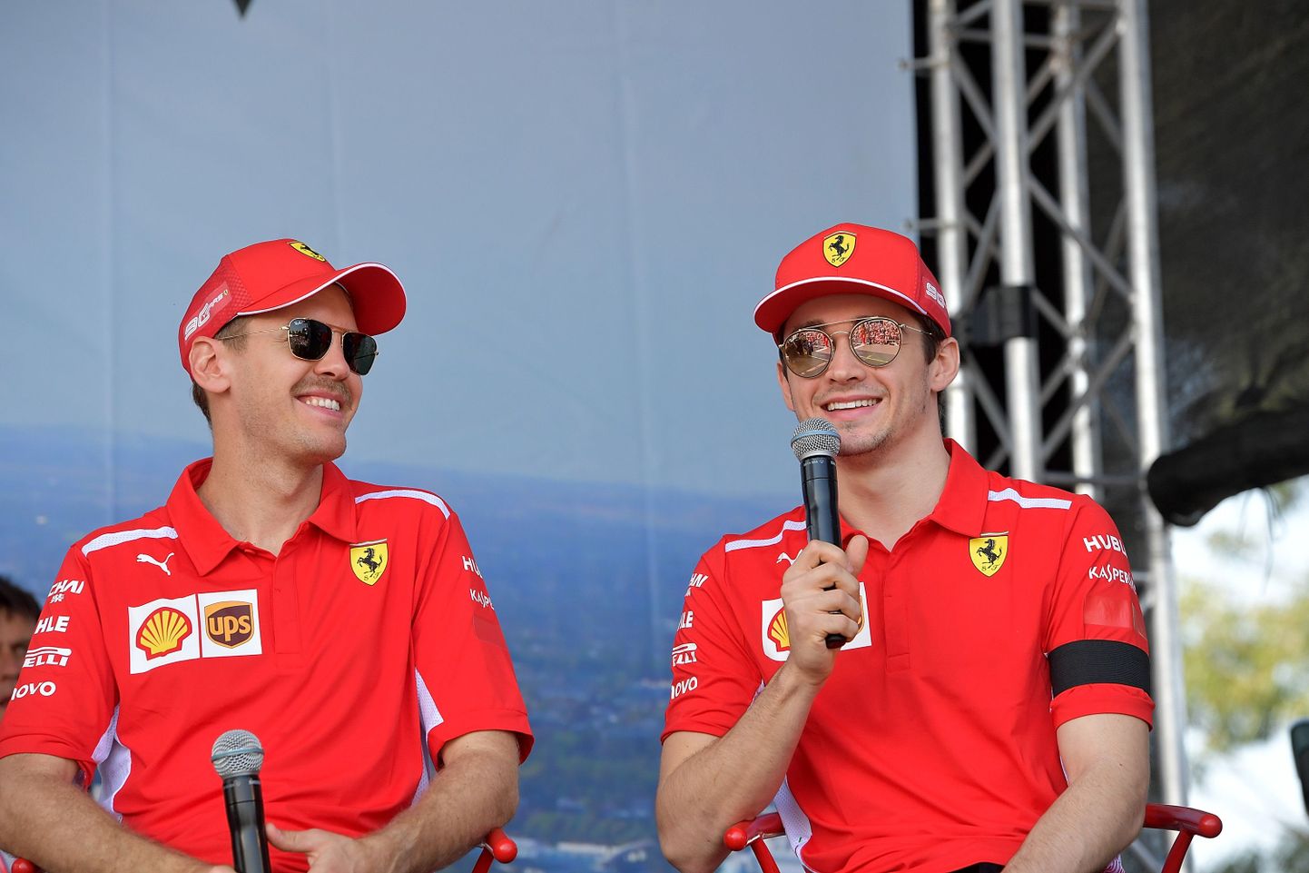 Sebastian Vettel (vasakul) ja Charles Leclerc.