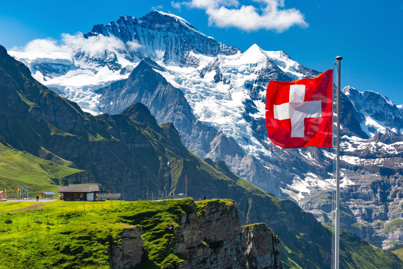 Šveices karogs. Ilustratīvs attēls.