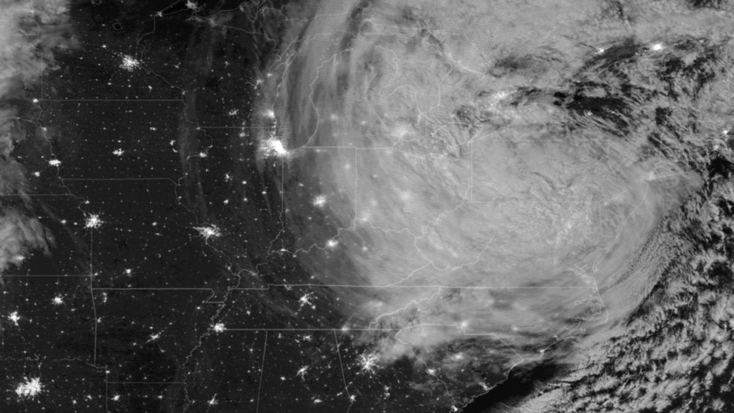 Orkaan Sandy satelliidipildil.