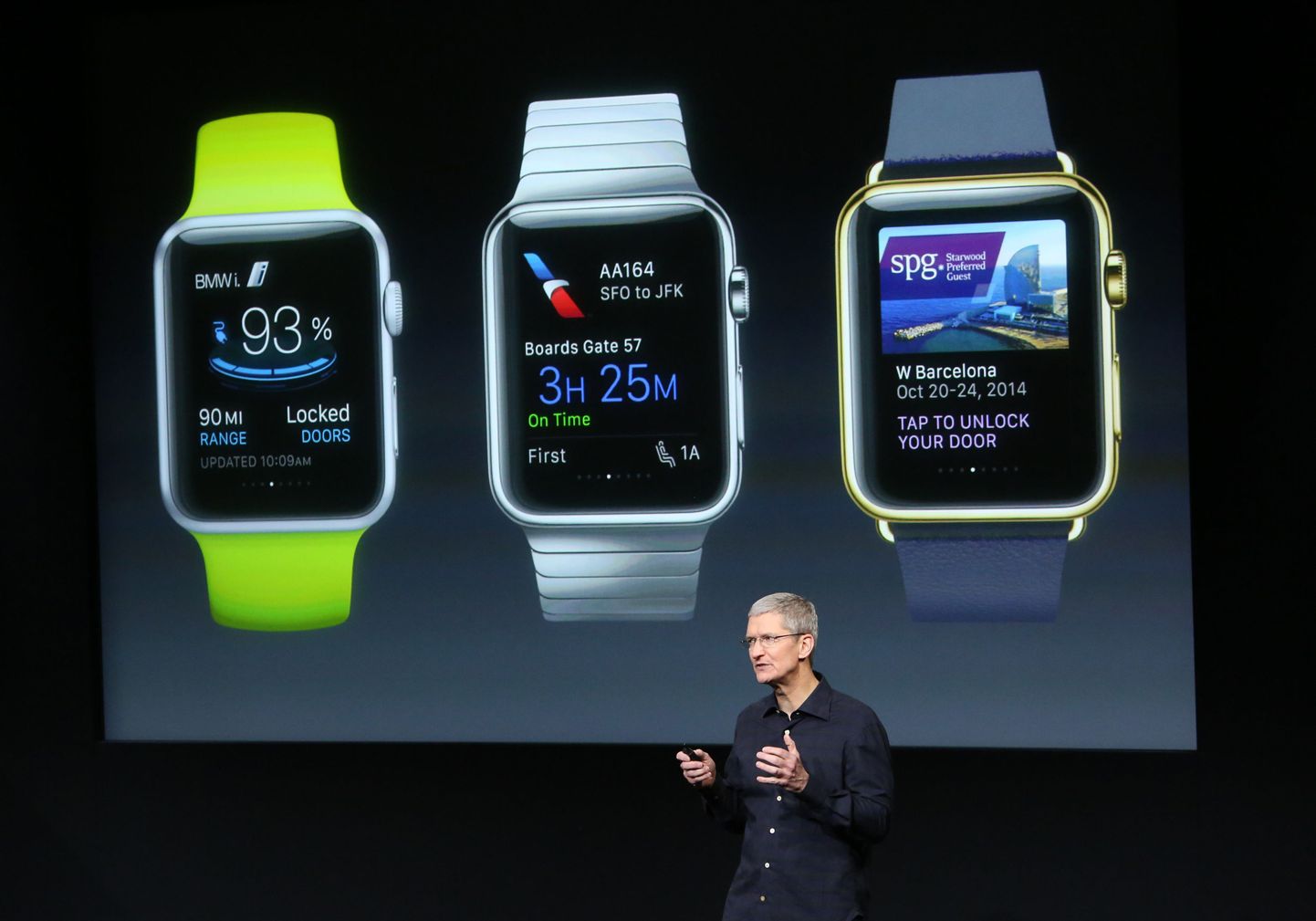 Впервые генеральный директор Apple Тим Кук представил «умные часы» в сентябре 2014 года.