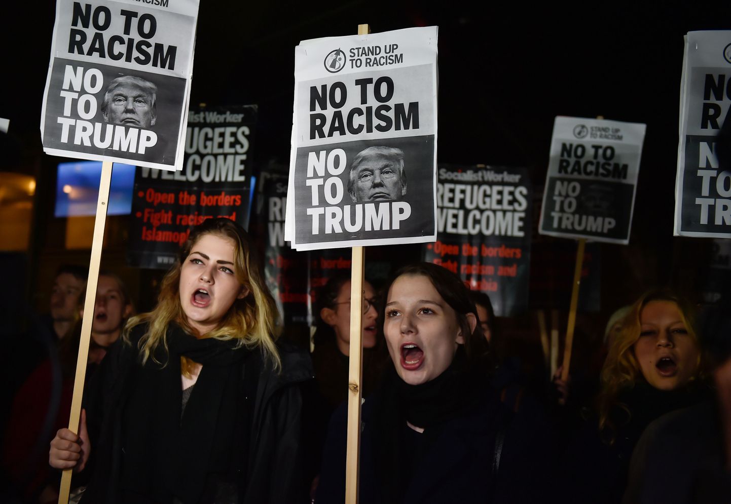 Протестующие в США после победы Трампа.