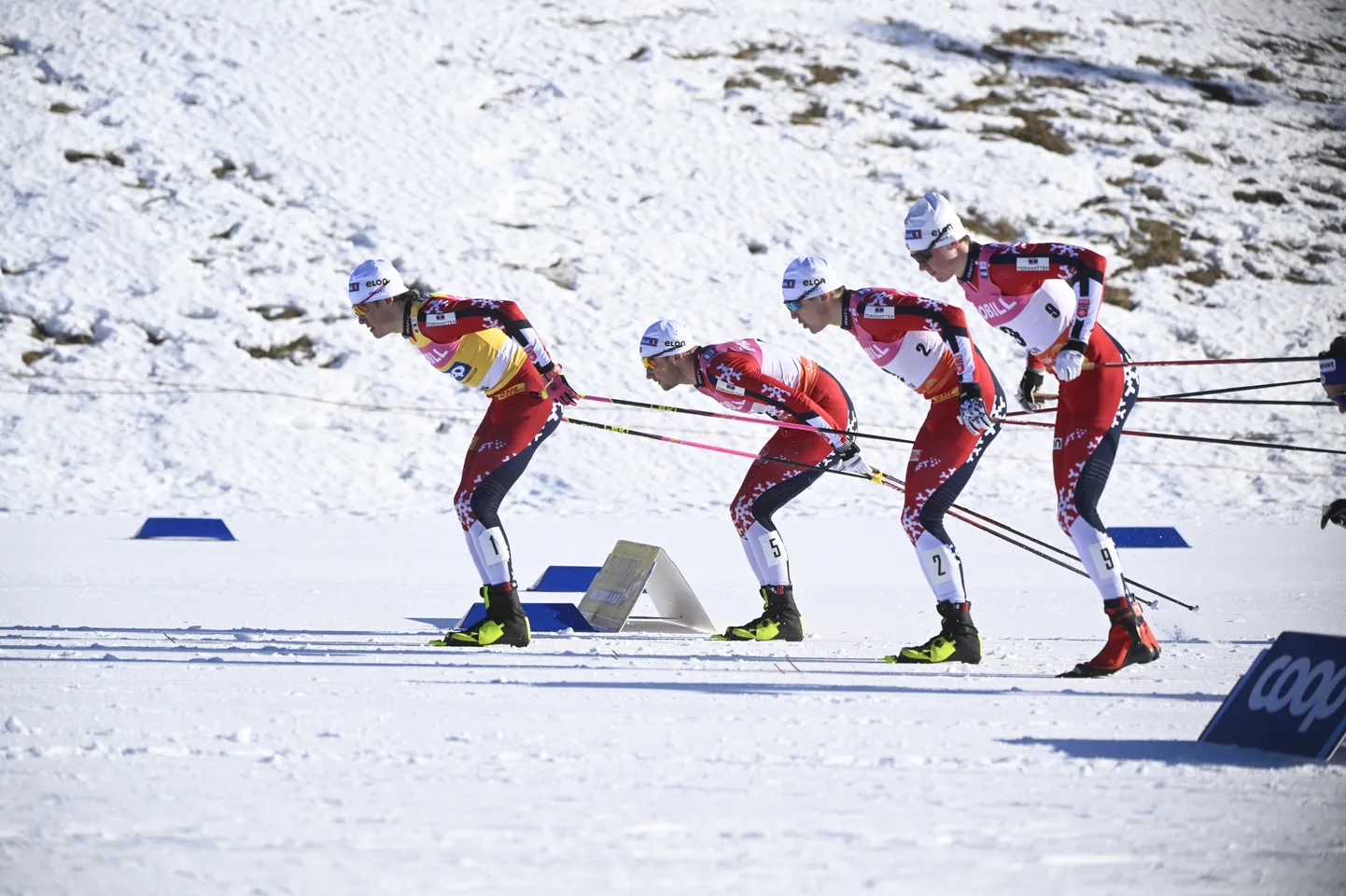 Norra sprinterid kaks nädalat tagasi Faluni MK-etapil. Vasakult: Johannes Høsflot Klæbo, Even Northug, Erik Valnes and Oskar Opstad Vike.
